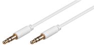 3.5 mm Jack Connector Cable, gold-plated, 2 m, white - 3.5 mm male (3-pin, stereo) > 3.5 mm male (3-pin, stereo)