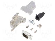 Connector: D-Sub; PIN: 9; plug; male; soldering; for cable; black ENCITECH