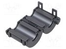 Ferrite: two-piece; on round cable; A: 39mm; B: 34mm; C: 13mm; D: 30mm TDK