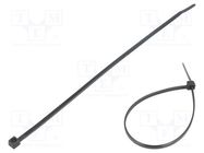 Cable tie; L: 200mm; W: 3.6mm; polyamide; 177N; black; Ømax: 50mm FIX&FASTEN