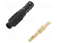 Connector: 2mm banana; plug; 10A; 30VAC; 60VDC; black; soldered CLIFF