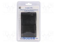 Hard discs housing: 2,5"; USB 3.0; Enclos.mat: leather; black LOGILINK