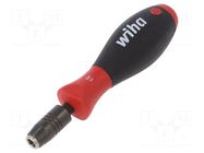 Screwdriver handle; SoftFinish®; Holder: C6,3mm,magnetic; 1/4" WIHA