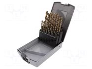 Drill set; for metal; high speed steel; metal; 19pcs. BAHCO
