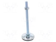 Foot; rigid,with lever; Base dia: 55mm; M12; steel; steel RST ROZTOCZE