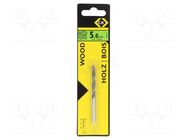 Drill bit; for wood; Ø: 5mm; L: 86mm; Chrom-vanadium steel; 1pcs. C.K