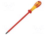 Screwdriver: insulated; Pozidriv®; PZ2; Blade length: 200mm; 1kVAC C.K