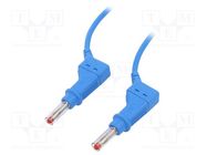 Connection cable; 32A; banana plug 4mm,both sides; Len: 1m; blue STÄUBLI