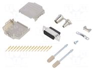 Connector: D-Sub; PIN: 15; plug; male; crimped; for cable; black ENCITECH