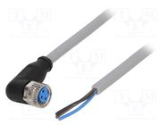 Connection lead; M8; PIN: 3; angled; 5m; plug; 60VAC; 4A; Y; -30÷80°C SICK
