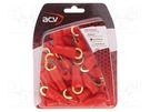 Terminal: ring; M10; 20mm2; gold-plated; insulated; red ACV