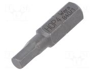 Screwdriver bit; hex key; HEX 4mm; Overall len: 25mm WERA