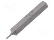 Screwdriver bit; hex key; HEX 0.7mm; Overall len: 28mm; MICRO WIHA