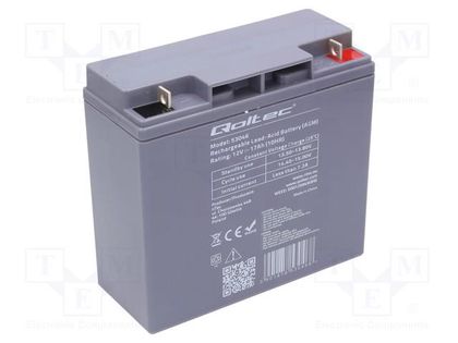 Qoltec AGM battery, 12V, 17Ah