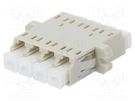 Connector: fiber optic; socket,coupler; quad,multi mode (MM); LC FIBRAIN