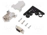 Connector: D-Sub; PIN: 9; plug; female; soldering; for cable; black ENCITECH