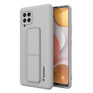 Wozinsky Kickstand Case Silicone Stand Cover for Samsung Galaxy A42 5G Gray, Wozinsky