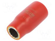 Socket; 12-angles,insulated,socket spanner; 13mm; 1/2"; 1kV BAHCO