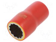 Socket; 12-angles,insulated,socket spanner; 19mm; 1/2"; 1kV BAHCO