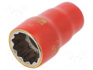 Socket; 12-angles,insulated,socket spanner; 24mm; 1/2"; 1kV BAHCO