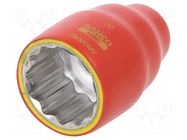 Socket; 12-angles,insulated,socket spanner; 30mm; 1/2"; 1kV BAHCO