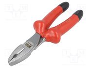 Pliers; insulated,universal; alloy steel; 200mm; 1kVAC 