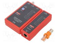 Tester: LAN wiring; LED; RJ11,RJ45; Features: automatic power-off UNI-T