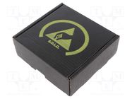 Box with foam lining; ESD; 100x100x38mm; cardboards; black ANTISTAT