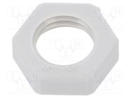 Nut; M12; polyamide; Thk: 5mm; Spanner: 17mm; light grey; Pitch: 1.5 