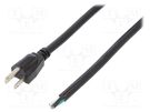 Cable; 3x14AWG; NEMA 5-15 (B) plug,wires; PVC; 5m; black; 15A; 125V LIAN DUNG