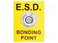 Earthing plug; ESD; 35x25mm; black,yellow; 1MΩ ANTISTAT