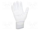 Protective gloves; ESD; S; polyamide; white; <100MΩ ANTISTAT