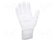 Protective gloves; ESD; L; 2pcs; polyamide; white; <100MΩ ANTISTAT