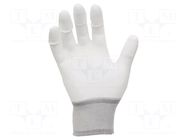 Protective gloves; ESD; S; 2pcs; polyamide; white; <100MΩ ANTISTAT