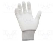 Protective gloves; ESD; XL; polyamide; white; <100MΩ ANTISTAT