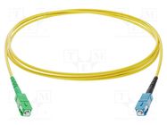 Fiber patch cord; SC/APC,SC/UPC; 5m; Optical fiber: 9/125um; Gold FIBRAIN