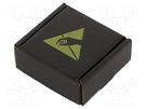 Box with foam lining; ESD; 60x60x25mm; cardboards; black; <10kΩ ANTISTAT