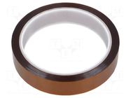 Tape: high temperature resistant; Thk: 0.07mm; 50%; amber; W: 19mm ANTISTAT