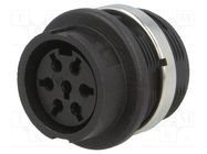 Socket; DIN; female; w/o contacts; PIN: 7; Layout: 360°; 300V; IP40 AMPHENOL