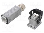 Connector: HDC; male + female; 230V; 10A; PIN: 4; Layout: 3+PE; M20 PHOENIX CONTACT