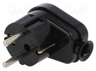 Connector: AC supply; male; plug; 2P+PE; 250VAC; 16A; black; PIN: 3 PLASTROL