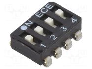 Switch: DIP-SWITCH; Poles number: 4; OFF-ON; 0.025A/24VDC; Pos: 2 ECE