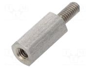 Screwed spacer sleeve; 10mm; Int.thread: M2,5; Ext.thread: M2,5 DREMEC