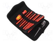 Kit: screwdrivers; insulated,slim; 1kVAC; case; 16pcs. WERA