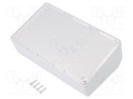 Enclosure: desktop; X: 161mm; Y: 95mm; Z: 64mm; ABS; light grey TEKO