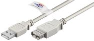 USB 2.0 Hi-Speed Extension Cable with USB Certificate, Grey, 5 m - USB 2.0 male (type A) > USB 2.0 female (type A)