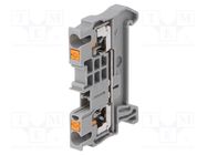 Splice terminal: rail; 0.14÷4mm2; ways: 1; terminals: 2; grey; PT PHOENIX CONTACT