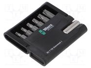 Kit: screwdriver bits; Torx®; 25mm; plastic case; 7pcs. 