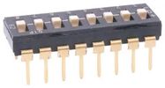 DIP SW, SPDT, 0.025A, 24V, 10POS, TH