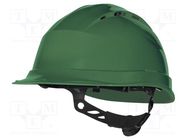 Protective helmet; adjustable; Size: 53÷63mm; green; QUARTZ UP IV DELTA PLUS